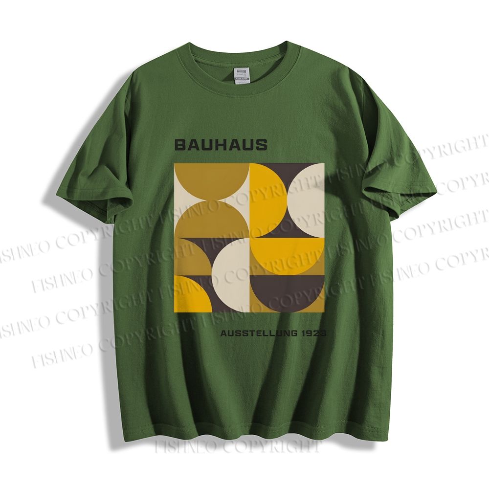 Unisex Bauhaus Geometric Printed Classic Cotton T-shirt