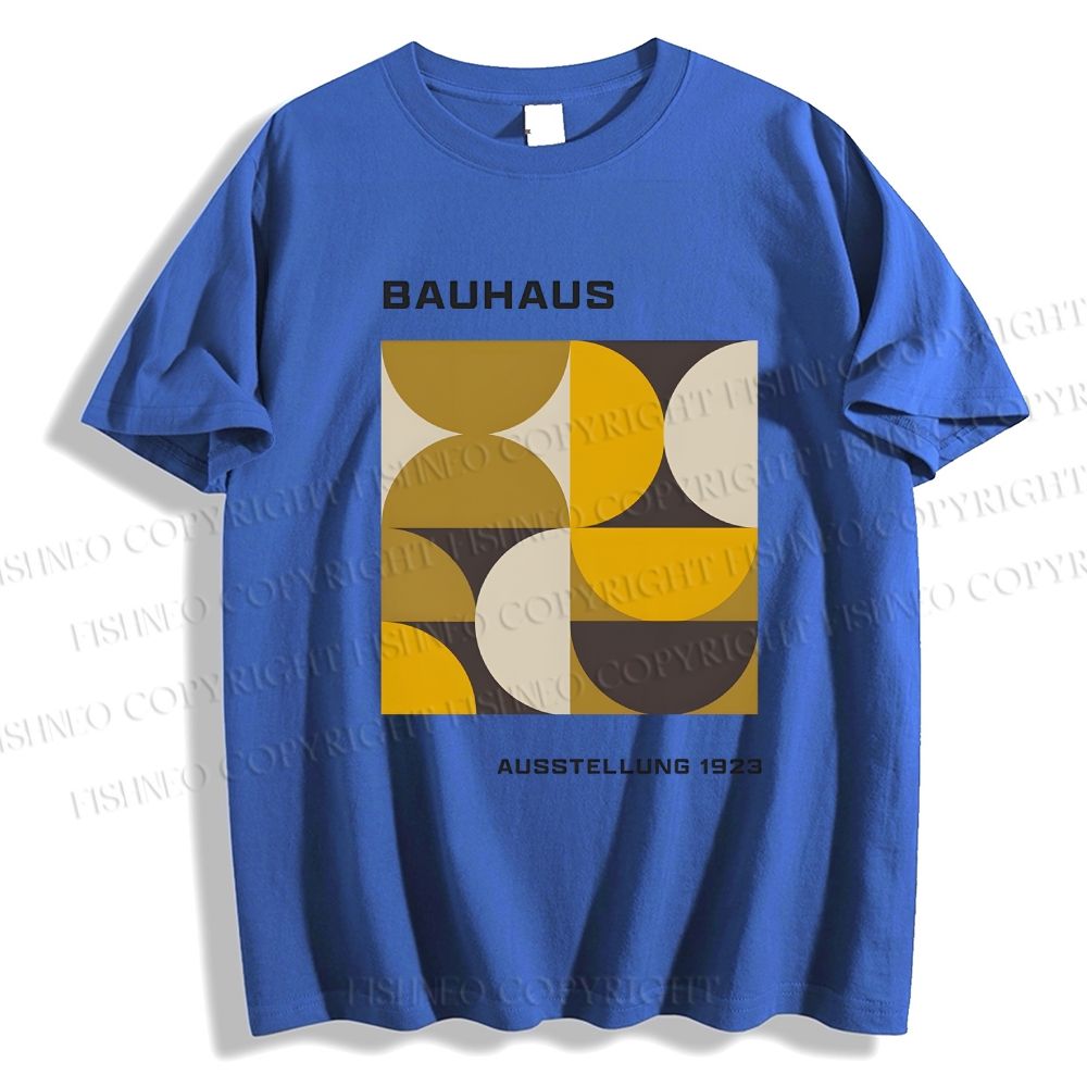 Unisex Bauhaus Geometric Printed Classic Cotton T-shirt