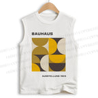 Unisex Bauhaus Geometric Printed Cotton Tank Top
