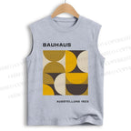 Unisex Bauhaus Geometric Printed Cotton Tank Top