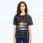 Unisex Sardines Printed Washed Tee
