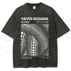 Unisex Yayoi Kusama Poster Printed Washed Tee
