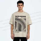Unisex Yayoi Kusama Poster Printed Washed Tee
