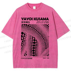 Unisex Yayoi Kusama Poster Printed Washed Tee