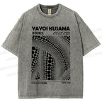 Unisex Yayoi Kusama Poster Printed Washed Tee