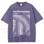 Unisex Yayoi Kusama Poster Printed Washed Tee
