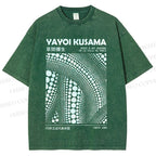 Unisex Yayoi Kusama Poster Printed Washed Tee