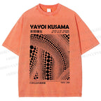 Unisex Yayoi Kusama Poster Printed Washed Tee
