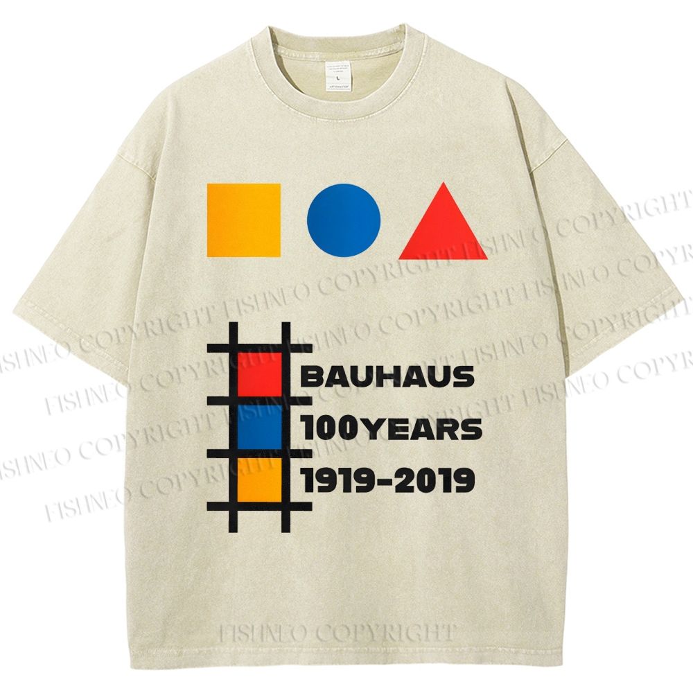 Unisex Bauhaus 100 Years Printed Washed Tee
