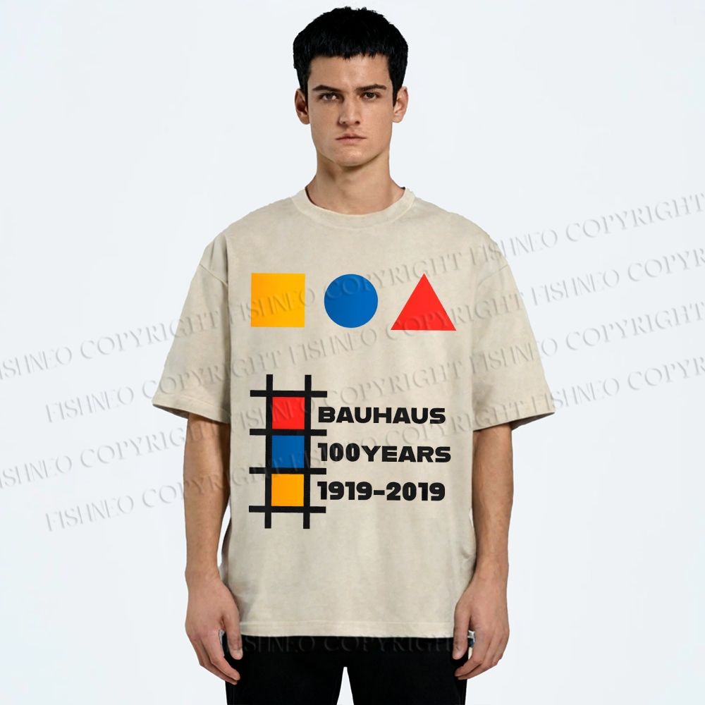 Unisex Bauhaus 100 Years Printed Washed Tee