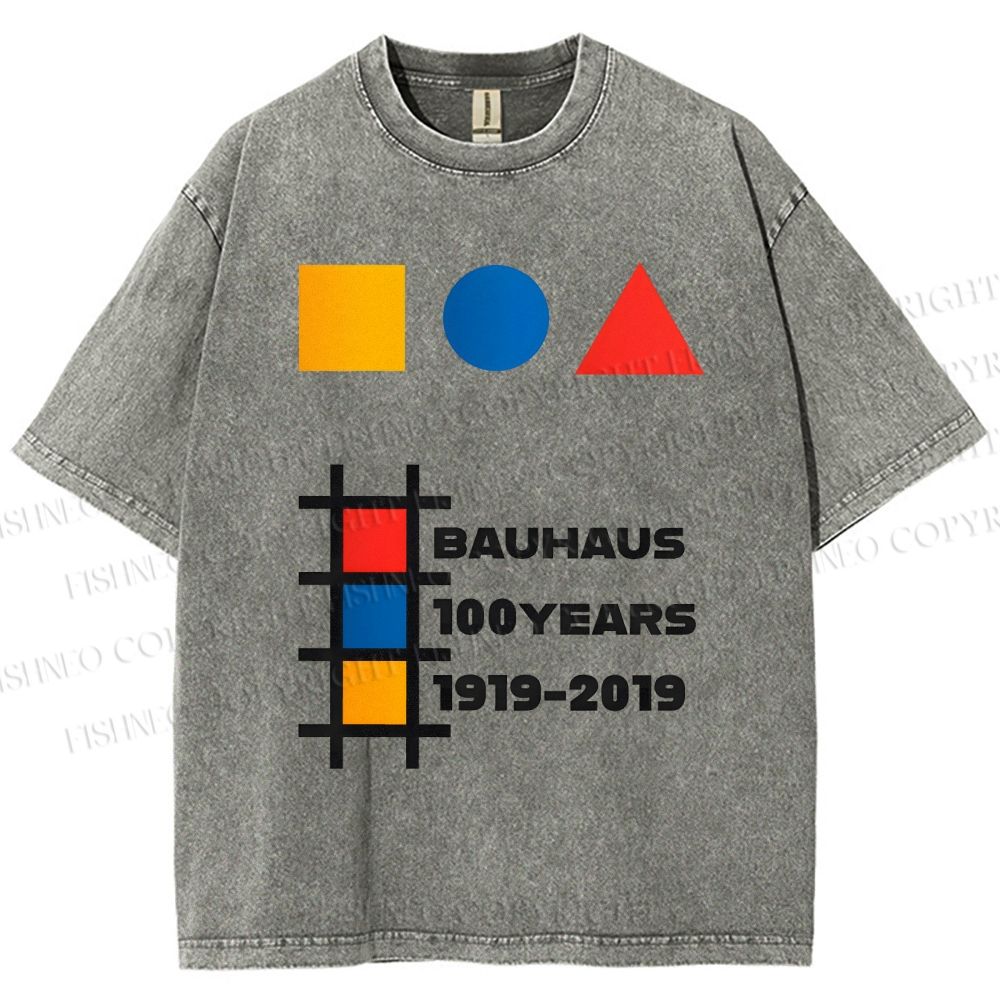 Unisex Bauhaus 100 Years Printed Washed Tee