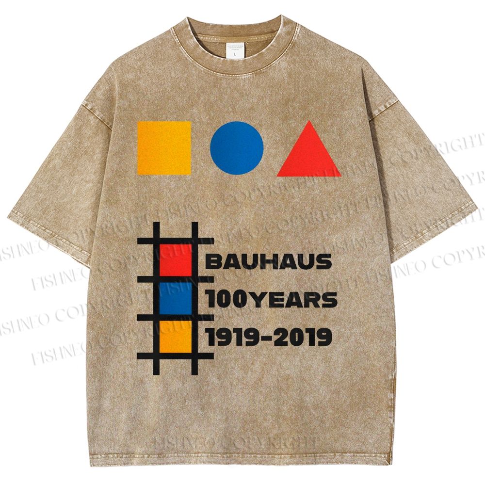 Unisex Bauhaus 100 Years Printed Washed Tee