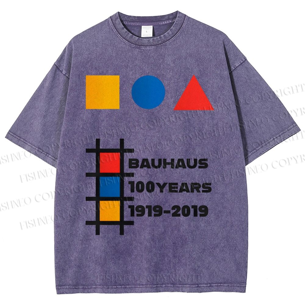 Unisex Bauhaus 100 Years Printed Washed Tee