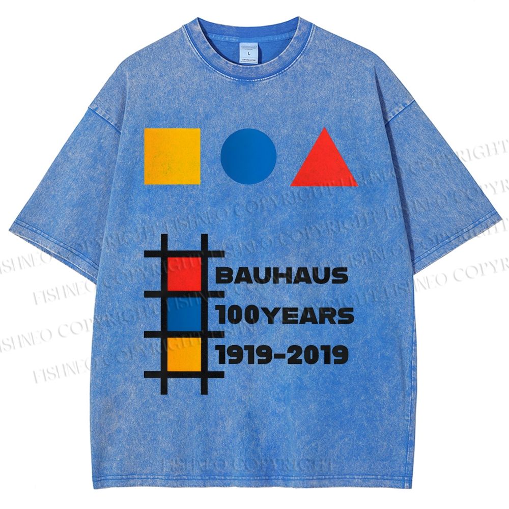 Unisex Bauhaus 100 Years Printed Washed Tee