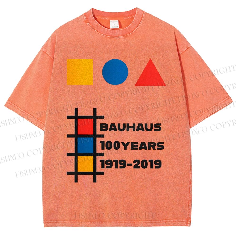 Unisex Bauhaus 100 Years Printed Washed Tee