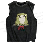 Unisex Frog No Printed Washed Tank Top