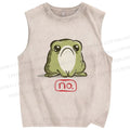 Unisex Frog No Printed Washed Tank Top