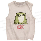 Unisex Frog No Printed Washed Tank Top