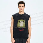Unisex Frog No Printed Washed Tank Top