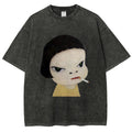 Too Young To Die Smoking Girl Washed T-Shirt