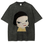 Too Young To Die Smoking Girl Washed T-Shirt