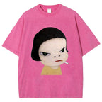 Too Young To Die Smoking Girl Washed T-Shirt