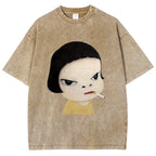 Too Young To Die Smoking Girl Washed T-Shirt