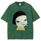 Too Young To Die Smoking Girl Washed T-Shirt
