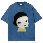 Too Young To Die Smoking Girl Washed T-Shirt