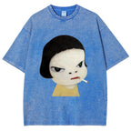Too Young To Die Smoking Girl Washed T-Shirt