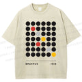 Unisex Bauhaus Geometric Circle Printed Washed Tee