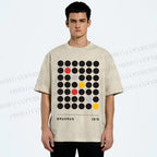 Unisex Bauhaus Geometric Circle Printed Washed Tee