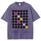 Unisex Bauhaus Geometric Circle Printed Washed Tee