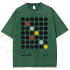 Unisex Bauhaus Geometric Circle Printed Washed Tee