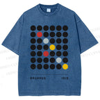 Unisex Bauhaus Geometric Circle Printed Washed Tee
