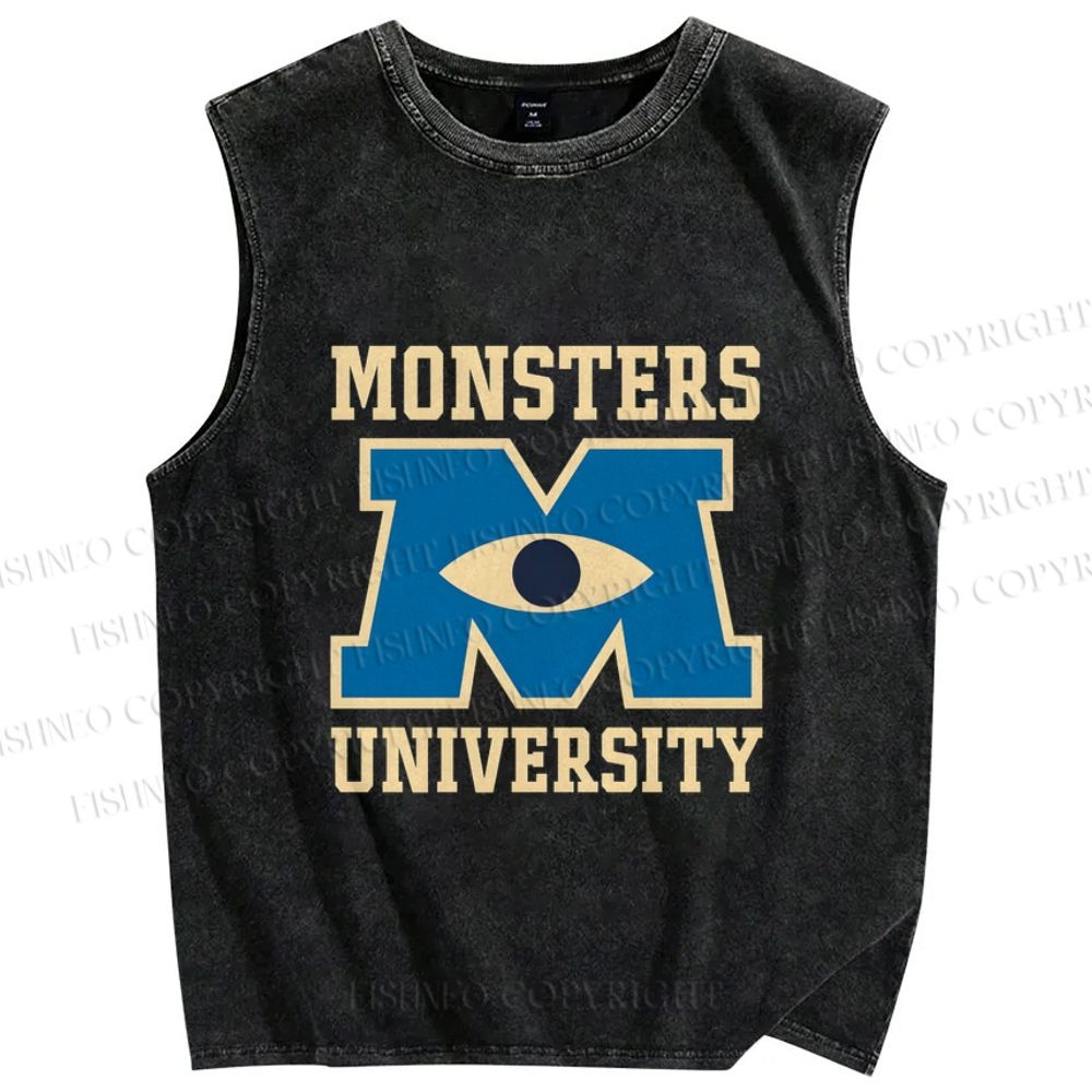 Unisex Monsters University Printed Washed Tank Top