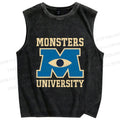 Unisex Monsters University Printed Washed Tank Top