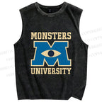 Unisex Monsters University Printed Washed Tank Top