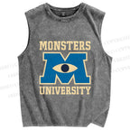 Unisex Monsters University Printed Washed Tank Top