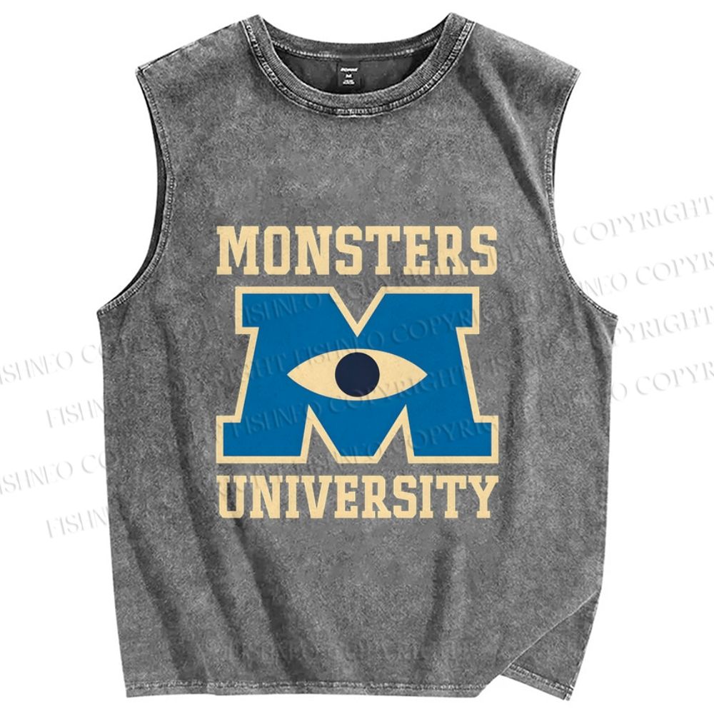 Unisex Monsters University Printed Washed Tank Top