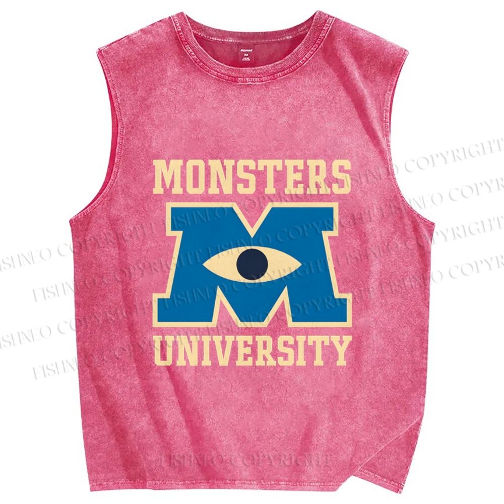Unisex Monsters University Printed Washed Tank Top