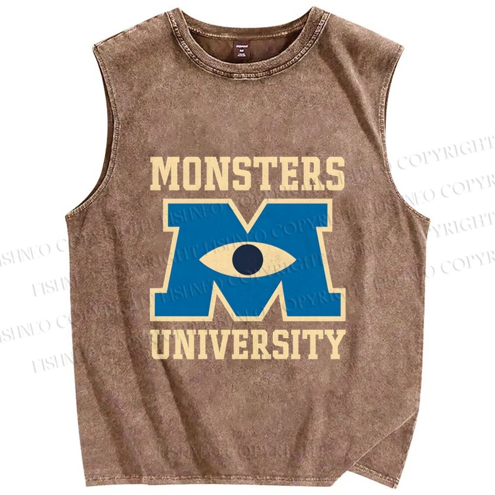 Unisex Monsters University Printed Washed Tank Top