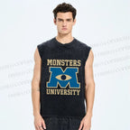 Unisex Monsters University Printed Washed Tank Top