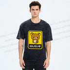 Unisex Rilakkuma Bear Reflecting Japanese Printed Washed Tee