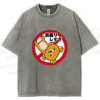 Unisex Rilakkuma Do not Sleeping too much Printed Washed Tee