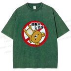 Unisex Rilakkuma Do not Sleeping too much Printed Washed Tee