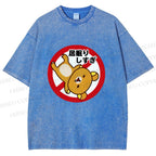 Unisex Rilakkuma Do not Sleeping too much Printed Washed Tee