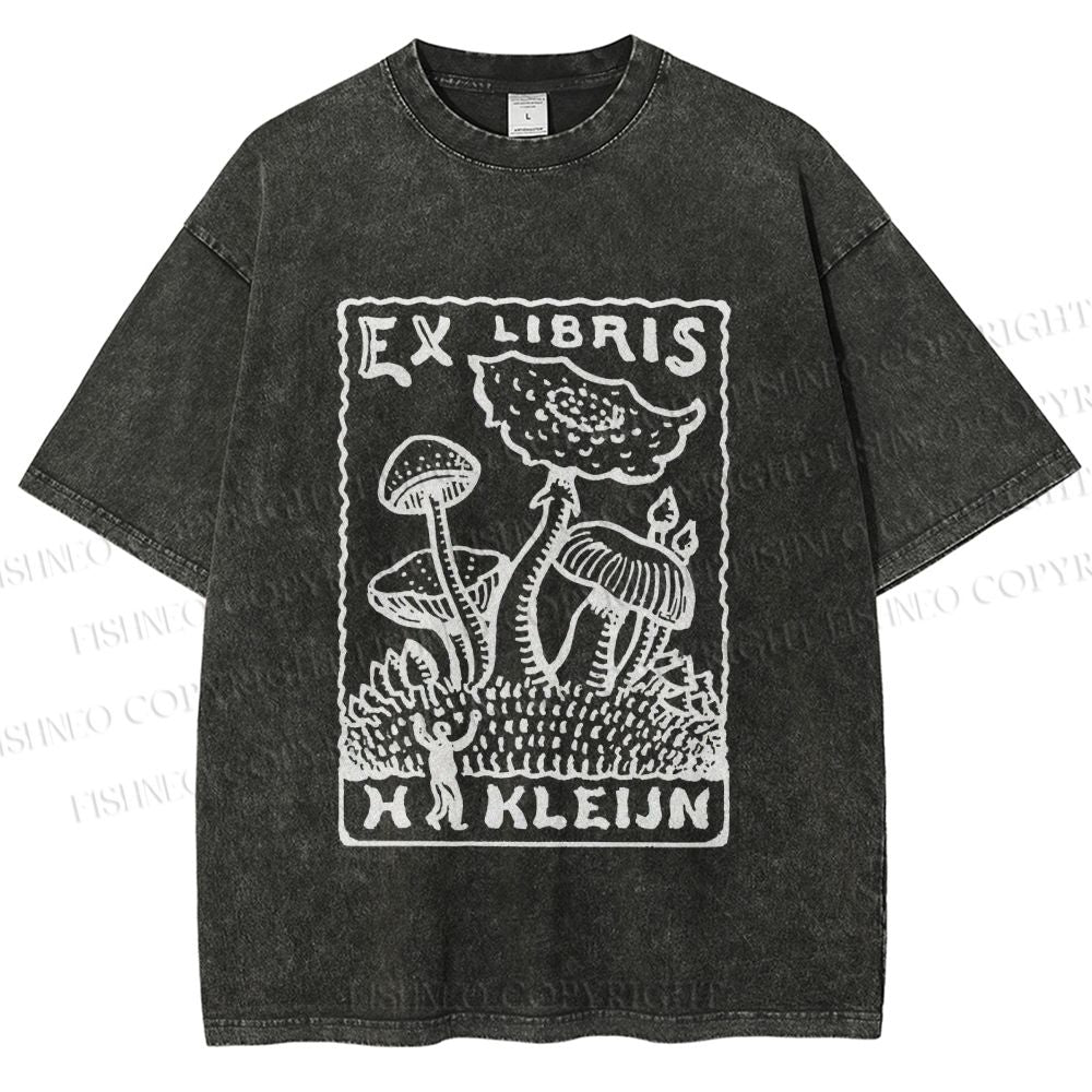 Unisex Magic Mushrooms Printed Washed Tee