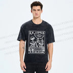 Unisex Magic Mushrooms Printed Washed Tee