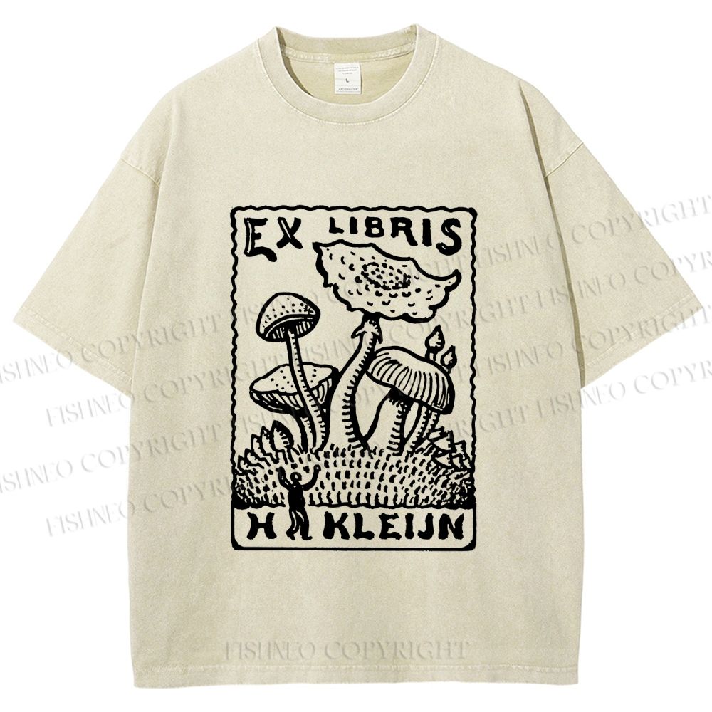 Unisex Magic Mushrooms Printed Washed Tee